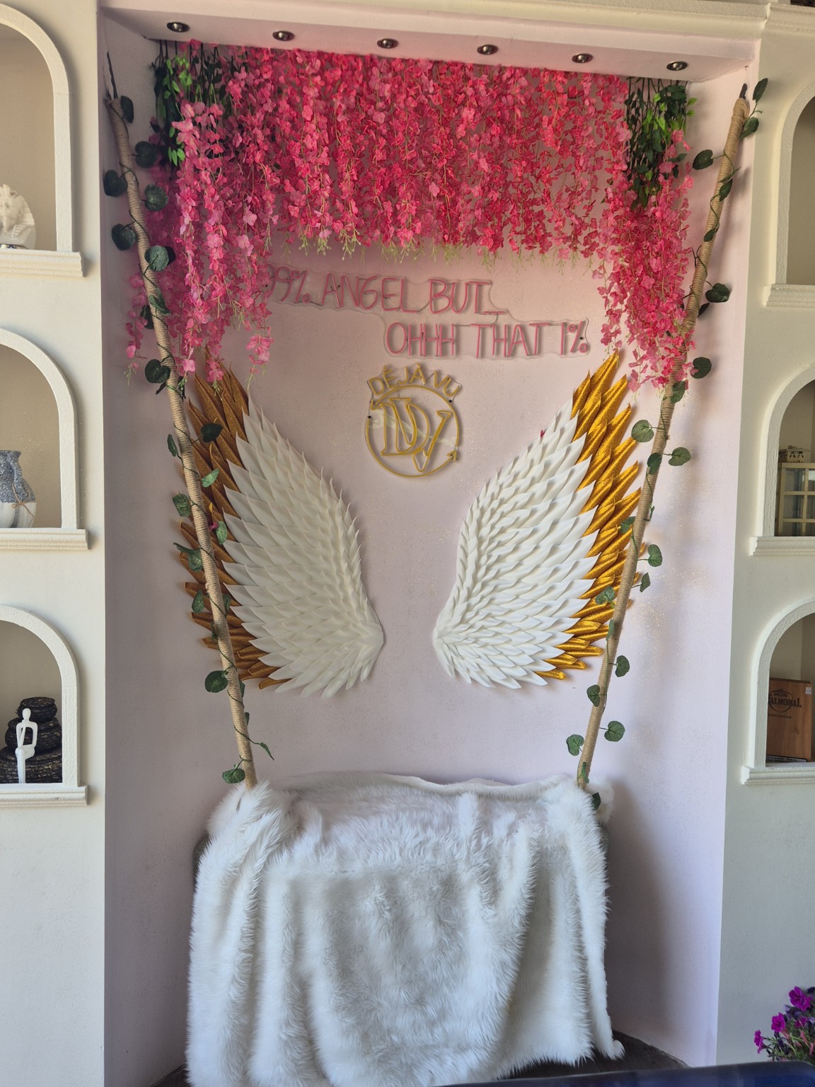 Angel wall inside Déjà Vu Restaurant